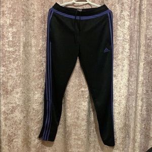 Black & purple adidas pants